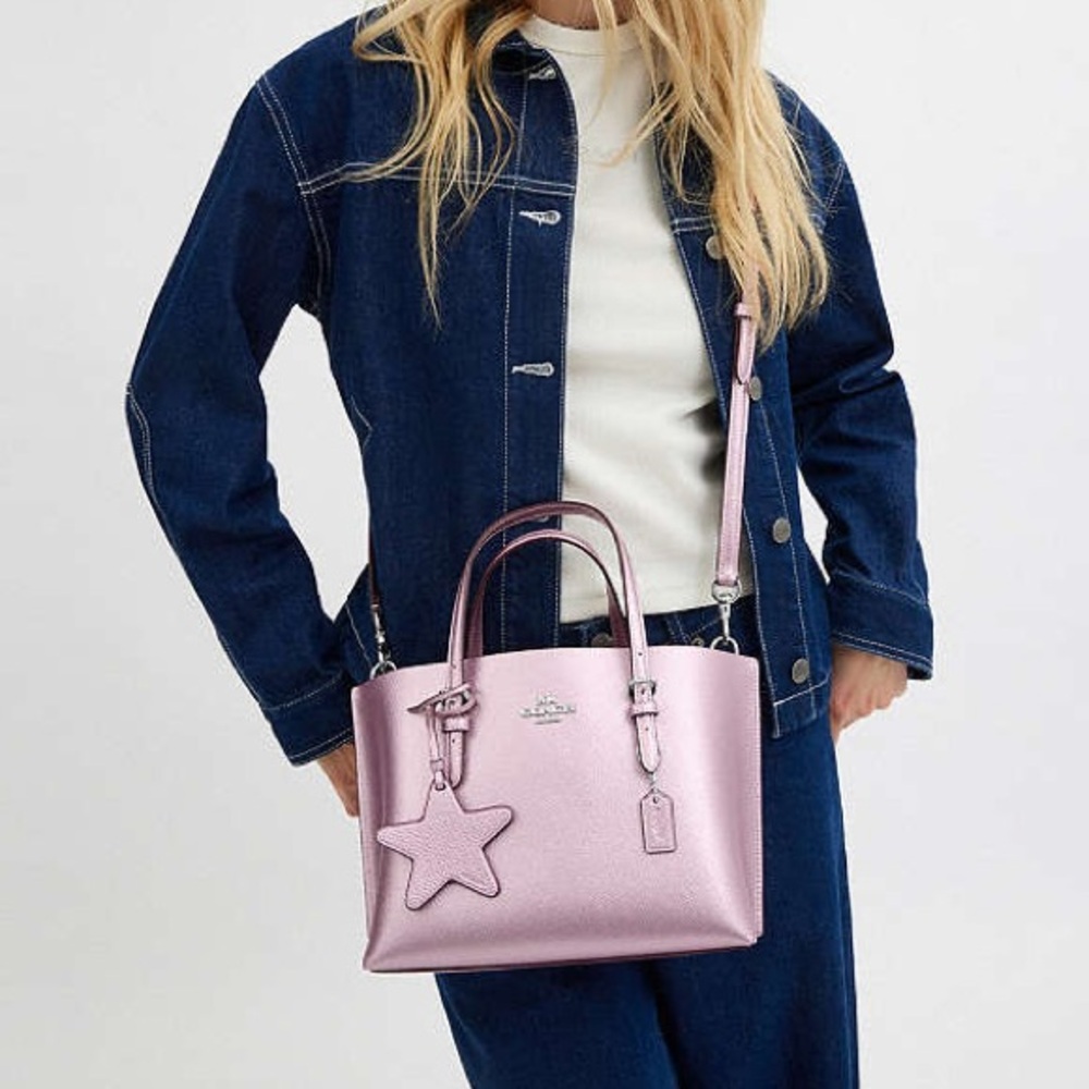 COACH Metallic Pink Mollie Tote Bag 25 - Picture 5 of 8